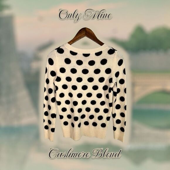Only Mine Cashmere Blend Polka dot Crewneck Sweater Size XS - Picture 4 of 4